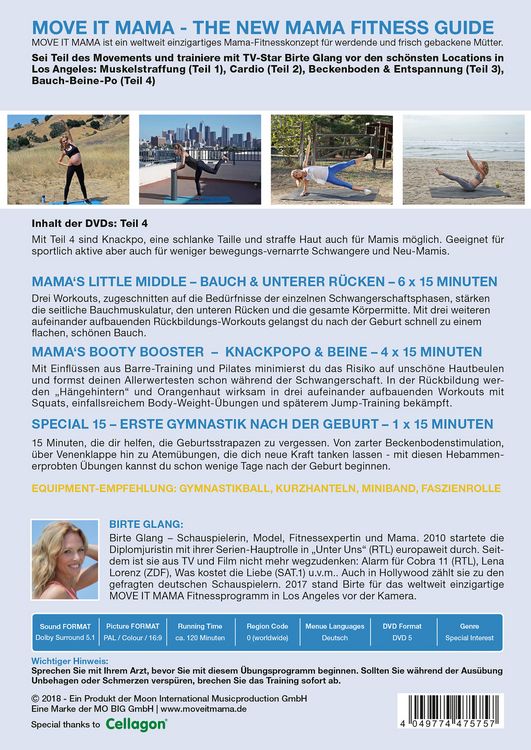 Produktbild: Move it Mama -Schwangerschafts- & R&uuml;ckbildungstraining Folge 4: Bauch, Beine und Po [2 DVDs]