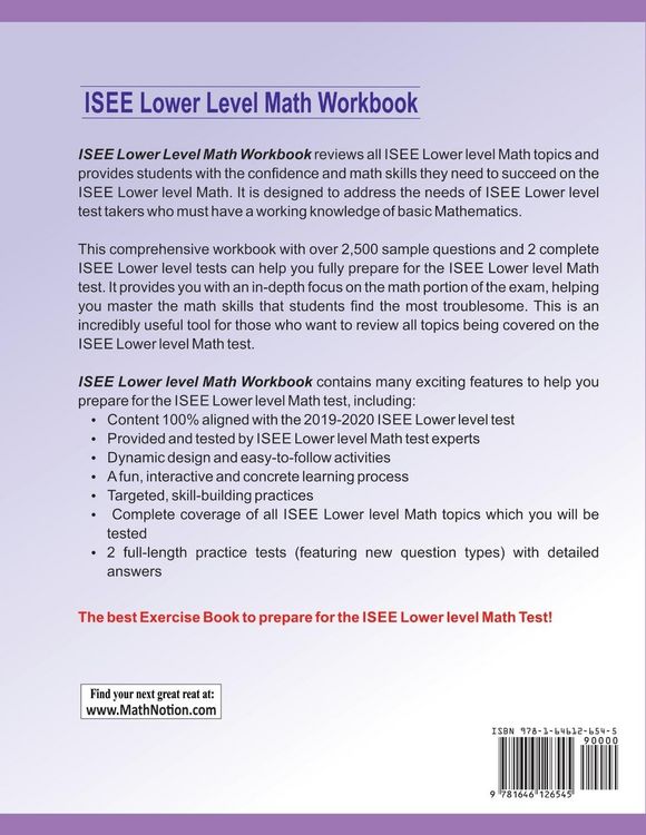 Produktbild: ISEE Lower Level Math Workbook
