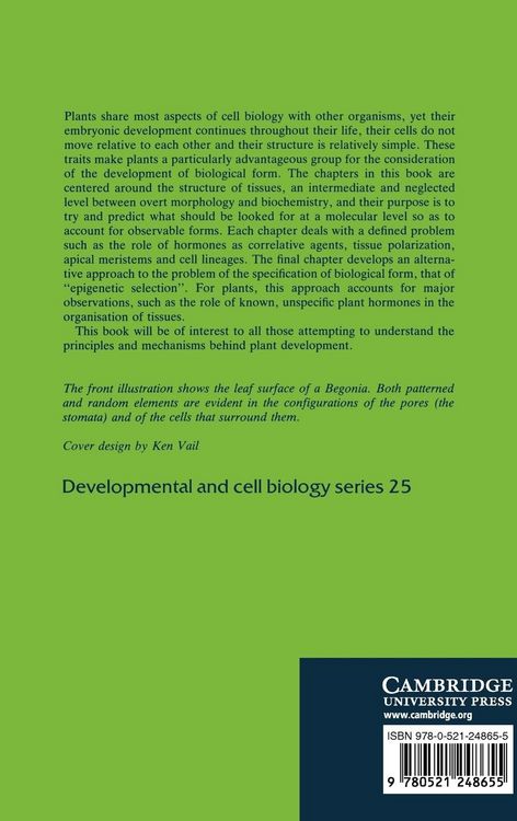 Produktbild: Pattern Formation in Plant Tis