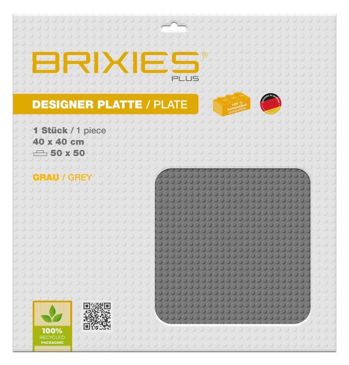 Produktbild: BRIXIES 225021 - Platte 50 x 50 Basic grau, Bauplatte, 1 St&uuml;ck