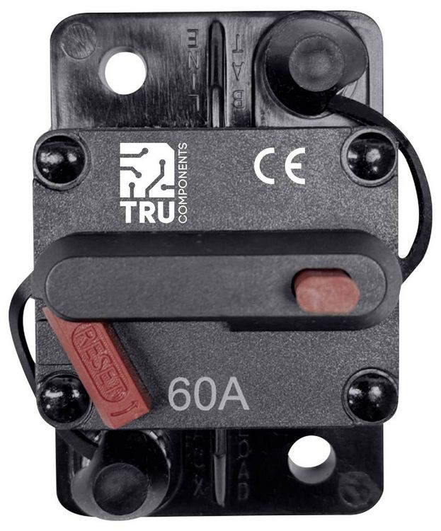 Produktbild: TRU COMPONENTS TC-13596592 Sicherungsautomat 60A Schwarz 1St.