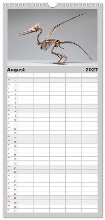 Produktbild: Familienplaner 2027 - Knochen der Giganten - Dinosaurier im Portr&auml;t mit 5 Spalten (Wandkalender, 21 x 45 cm) CALVENDO