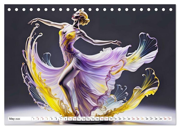 Produktbild: Elegant dancers (Desk Calendar 2026 DIN A5 landscape), CALVENDO 12 Month DeskCalendar