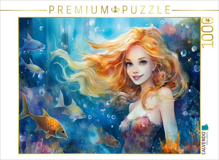 Produktbild: CALVENDO Puzzle Blonde Meerjungfrau | 1000 Teile Lege-Gr&ouml;&szlig;e 64x48cm Foto-Puzzle f&uuml;r gl&uuml;ckliche Stunden