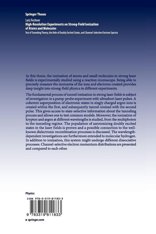 Produktbild: High-Resolution Experiments on Strong-Field Ionization of Atoms and Molecules