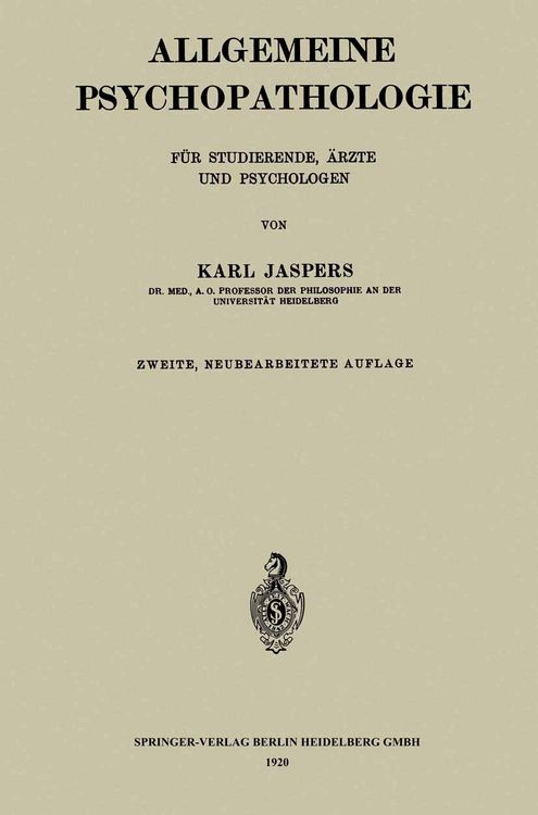 Produktbild: Allgemeine Psychopathologie f&uuml;r Studierende, &Auml;rzte und Psychologen
