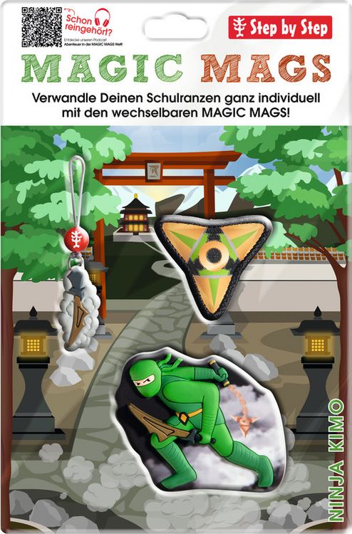 Produktbild: STEP BY STEP&reg; Schulrucksack Zubeh&ouml;rset Magic Mags, Ninja Kimo