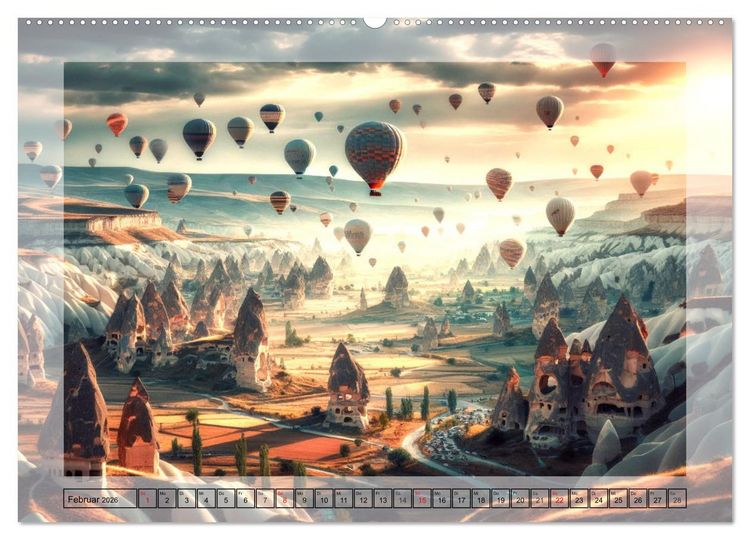 Produktbild: Faszinierende Welt: Eine Reise mit der K&uuml;nstlichen Intelligenz an Magische Orte (Wandkalender 2026 DIN A2 quer), CALVENDO Monatskalender