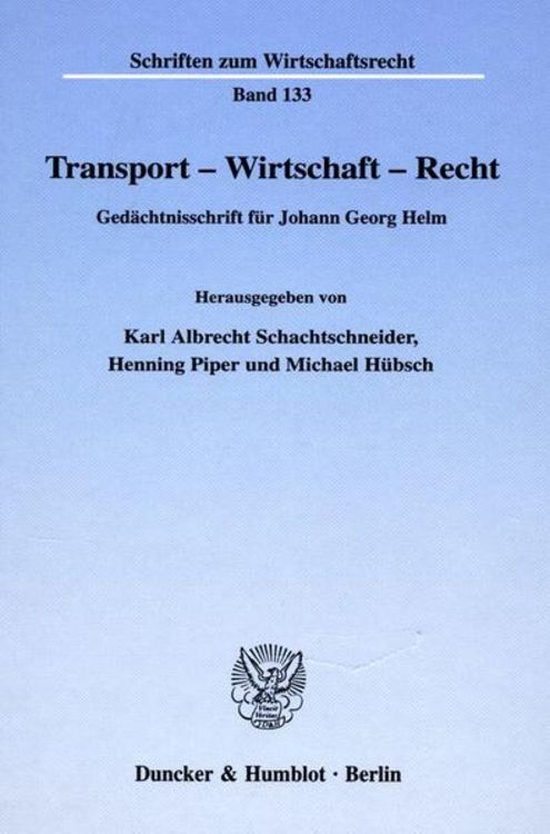 Produktbild: Transport - Wirtschaft - Recht.