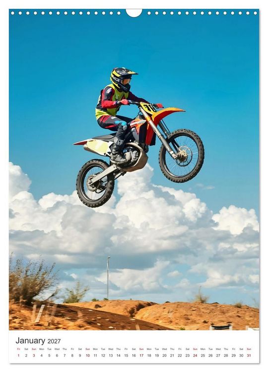 Produktbild: Throttle and thrills - High percentage motocross moments (Wall Calendar 2027 DIN A3 portrait), CALVENDO 12 Month Wall Calendar