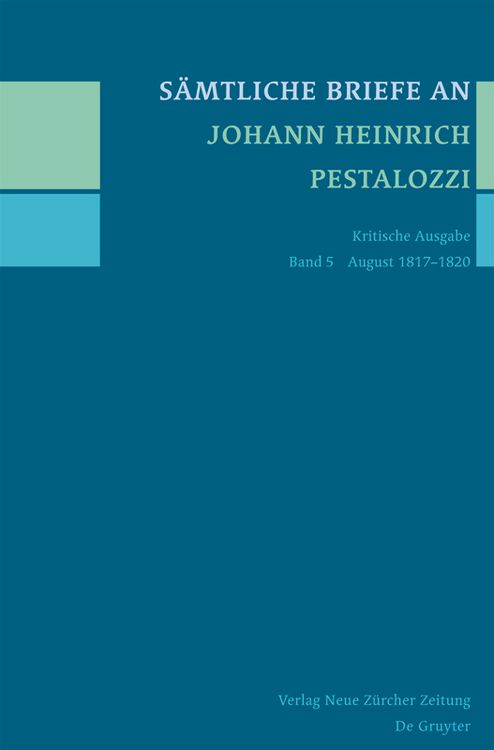 Produktbild: S&auml;mtliche Briefe an Johann Heinrich Pestalozzi, Band 5