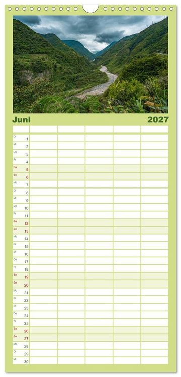 Produktbild: Familienplaner 2027 - Ecuador - Naturparadies am &Auml;quator mit 5 Spalten (Wandkalender, 21 x 45 cm) CALVENDO