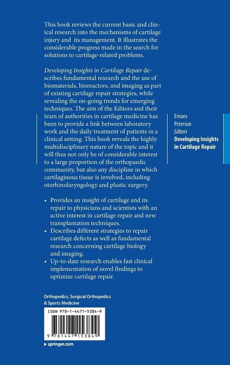 Produktbild: Developing Insights in Cartilage Repair