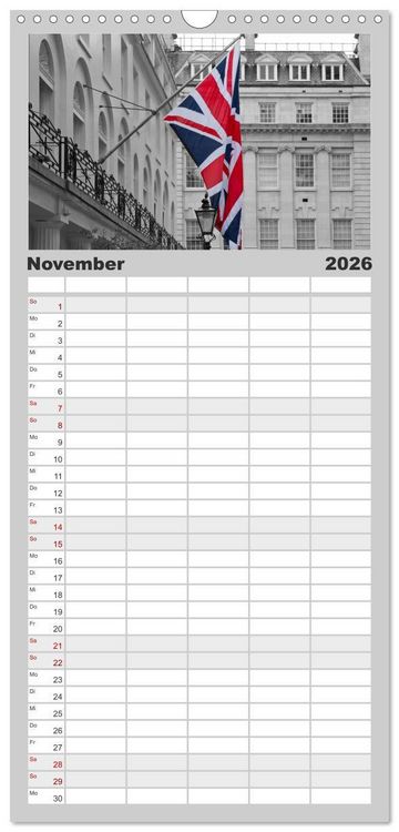 Produktbild: Familienplaner 2026 - LONDON Urbaner Flair mit 5 Spalten (Wandkalender, 21 x 45 cm) CALVENDO