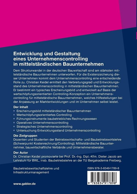 Produktbild: Entwicklung und Gestaltung eines Unternehmenscontrolling in mittelst&auml;ndischen Bauunternehmen