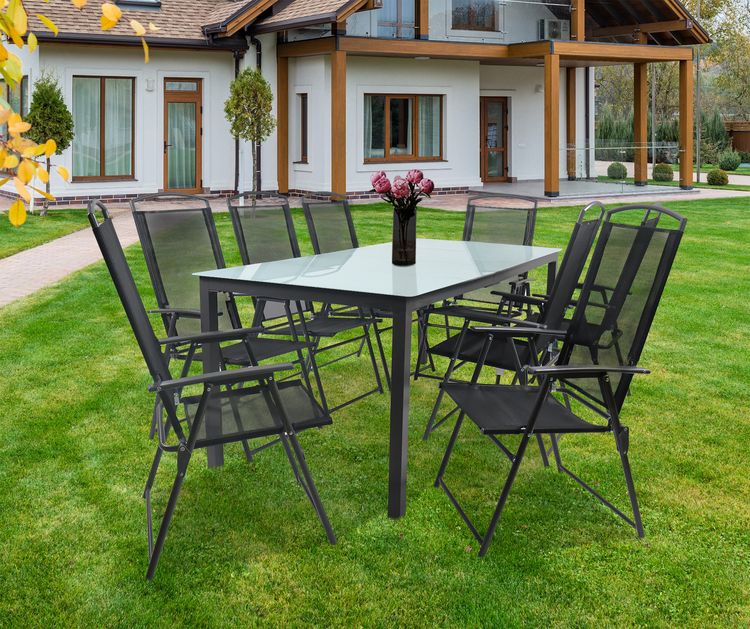 Produktbild: 9-tlg Sitzgruppe Gartenm&ouml;bel Tisch St&uuml;hle Set 189M