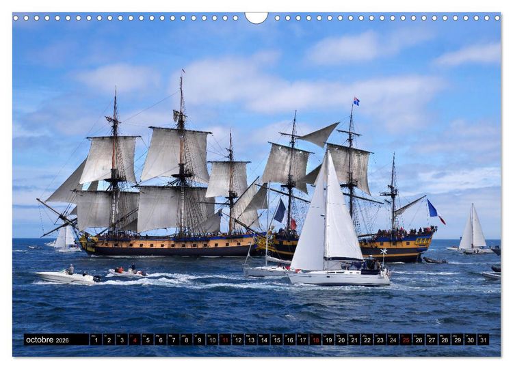 Produktbild: L'Hermione &agrave; Saint-Malo (Calendrier mural 2026 DIN A3 vertical), CALVENDO calendrier mensuel