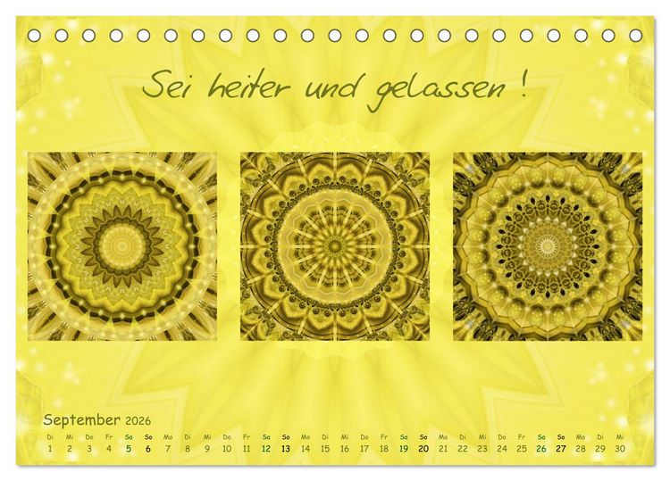 Produktbild: Mandala Trilogien (Tischkalender 2026 DIN A5 quer), CALVENDO Monatskalender