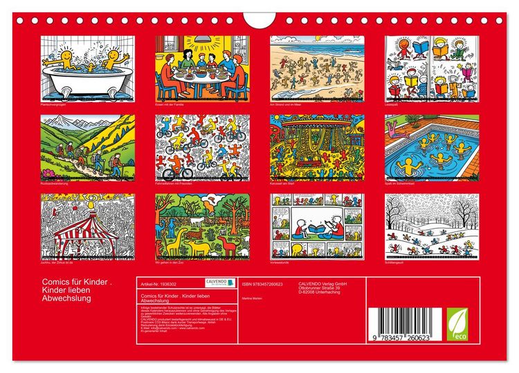 Produktbild: Comics f&uuml;r Kinder . Kinder lieben Abwechslung (Wandkalender 2026 DIN A4 quer), CALVENDO Monatskalender