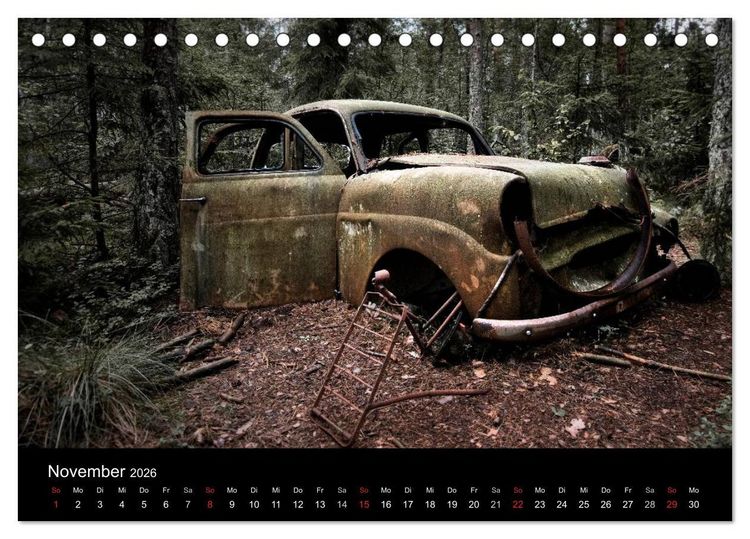 Produktbild: Automobile im Herbst (Tischkalender 2026 DIN A5 quer), CALVENDO Monatskalender