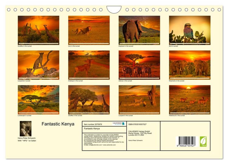 Produktbild: Fantastic Kenya (Wall Calendar 2026 DIN A4 landscape), CALVENDO 12 Month Wall Calendar