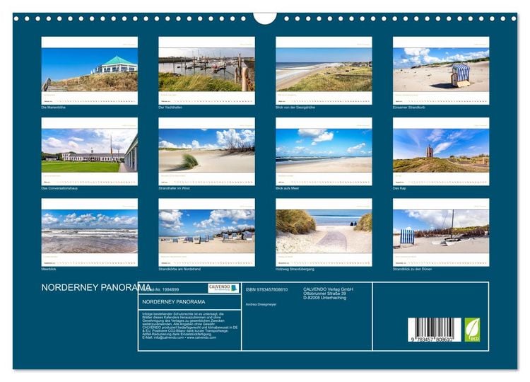 Produktbild: NORDERNEY PANORAMA (Wandkalender 2026 DIN A3 quer), CALVENDO Monatskalender