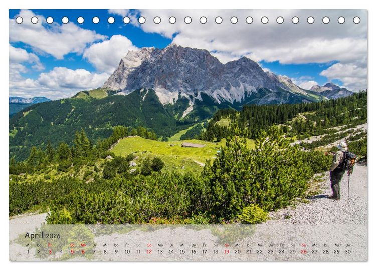 Produktbild: Naturparadies Zugspitzarena (Tischkalender 2026 DIN A5 quer), CALVENDO Monatskalender