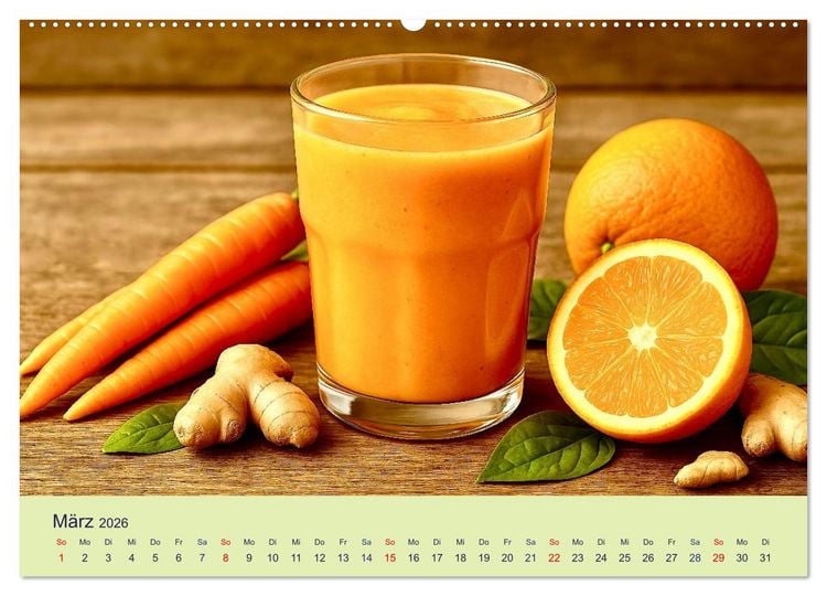 Produktbild: Gesunde Smoothies (Wandkalender 2026 DIN A2 quer), CALVENDO Monatskalender