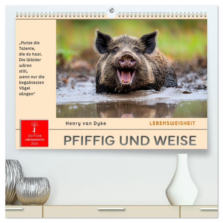 Produktbild: Pfiffig und weise (hochwertiger Premium Wandkalender 2026 DIN A2 quer), Kunstdruck in Hochglanz