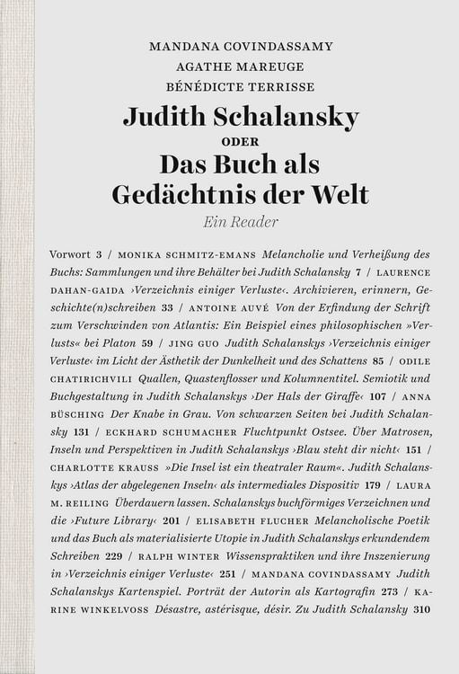 Produktbild: Judith Schalansky oder Das Buch als Ged&auml;chtnis der Welt