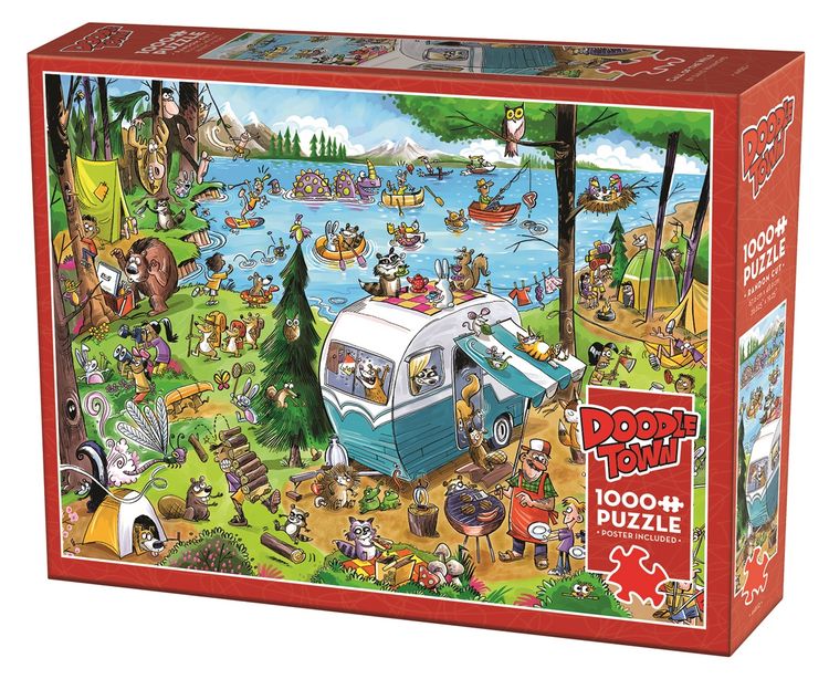 Produktbild: COBBLE HILL PUZZLES - Verr&uuml;ckter Campingplatz 1000 Teile