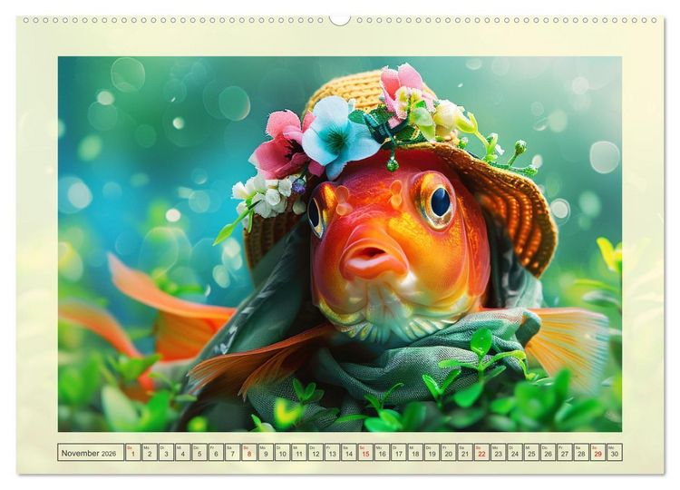 Produktbild: Fashion-Fisch. Die lustige Welt der Unterwasser-Mode (hochwertiger Premium Wandkalender 2026 DIN A2 quer), Kunstdruck in Hochglanz