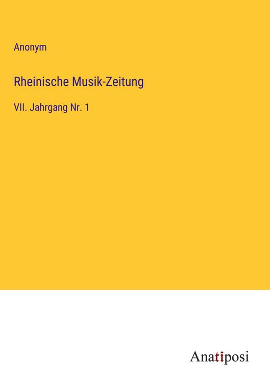 Produktbild: Rheinische Musik-Zeitung
