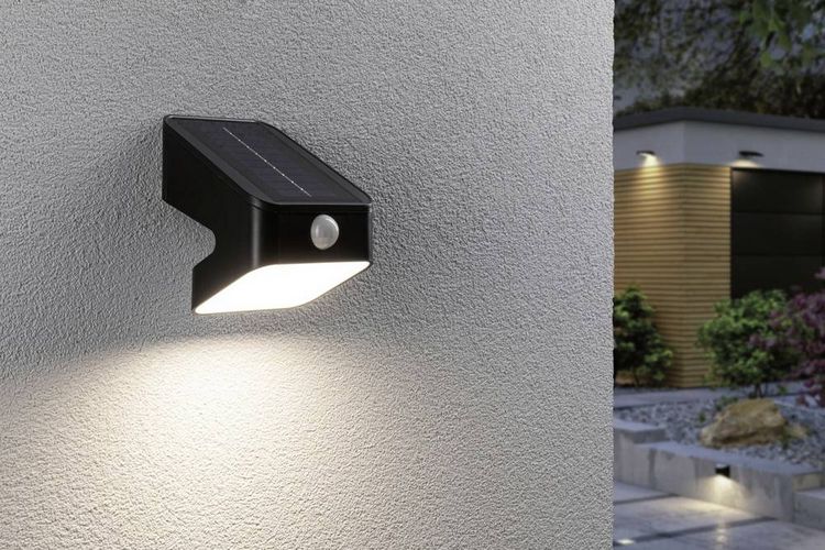Produktbild: Paulmann 94608 Lesly Solar-Wandstrahler mit Bewegungsmelder 5.5W Warmwei&szlig; Anthrazit
