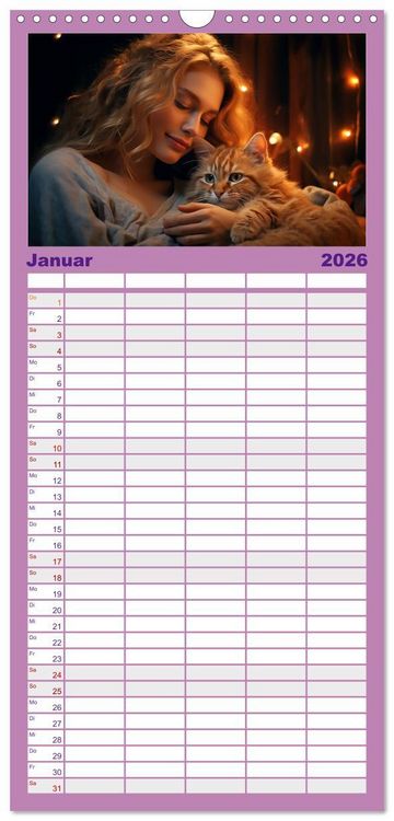 Produktbild: Familienplaner 2026 - Verzaubert von Magie und Romantik mit 5 Spalten (Wandkalender, 21 x 45 cm) CALVENDO
