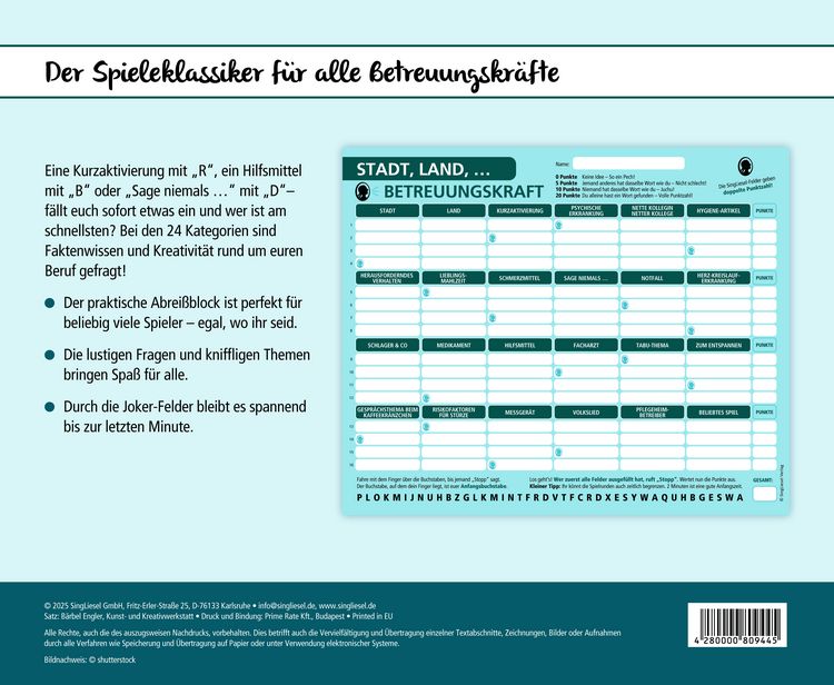 Produktbild: Stadt, Land, Betreuungskraft
