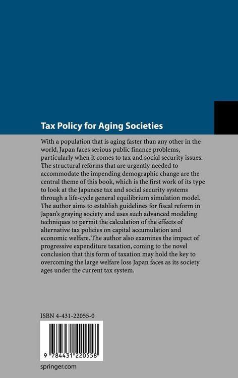 Produktbild: Tax Policy for Aging Societies