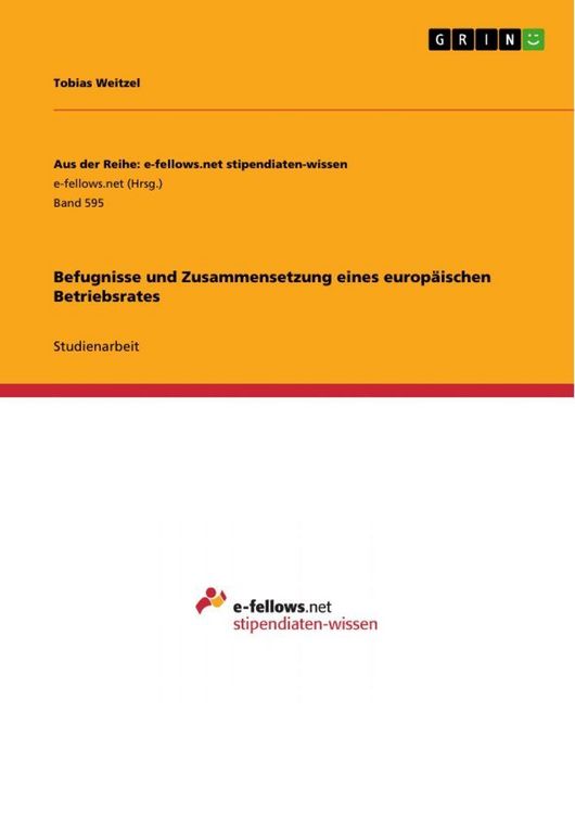 Produktbild: Befugnisse und Zusammensetzung eines europ&auml;ischen Betriebsrates