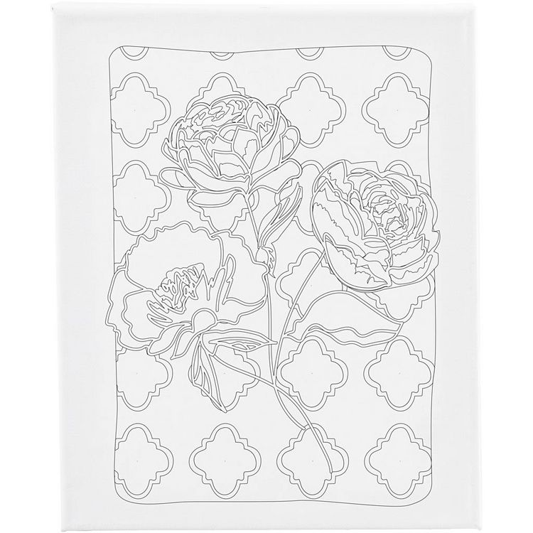 Produktbild: Creativ Company Mal-Leinwand mit Aufdruck, Rosen, T 1,6 cm, Gr&ouml;&szlig;e 24x30 cm, 360 g, 1 Stk