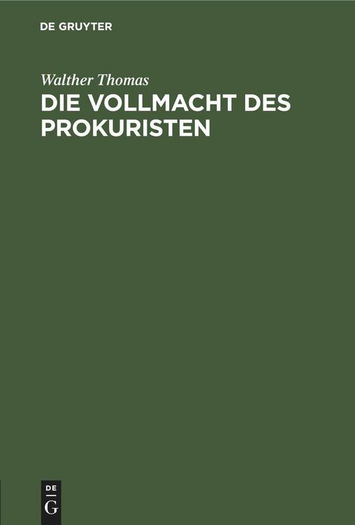 Produktbild: Die Vollmacht des Prokuristen