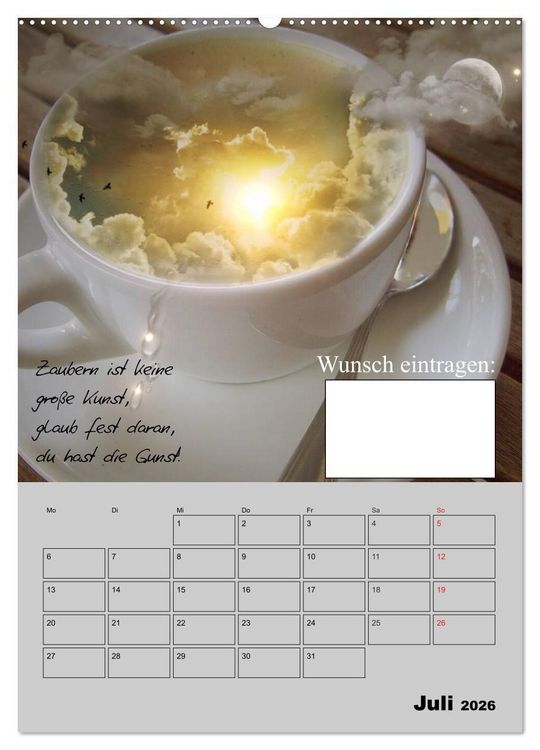 Produktbild: Wunsch- und Zauberkalender (hochwertiger Premium Wandkalender 2026 DIN A2 hoch), Kunstdruck in Hochglanz