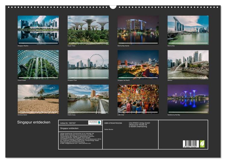 Produktbild: Singapur entdecken (Wandkalender 2026 DIN A2 quer), CALVENDO Monatskalender