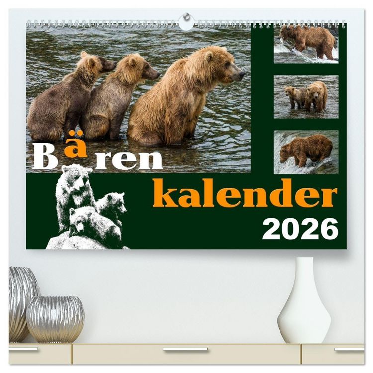 Produktbild: B&auml;renkalender (hochwertiger Premium Wandkalender 2026 DIN A2 quer), Kunstdruck in Hochglanz