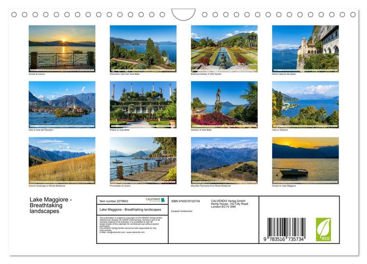Produktbild: Lake Maggiore - Breathtaking landscapes (Wall Calendar 2026 DIN A4 landscape), CALVENDO 12 Month Wall Calendar