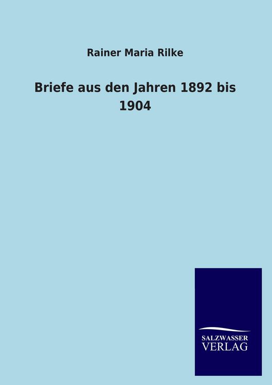 Produktbild: Briefe aus den Jahren 1892 bis 1904