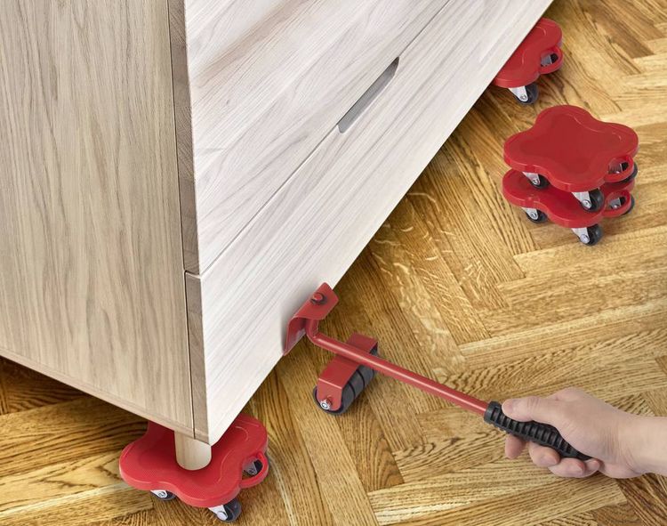 Produktbild: TOOLCRAFT TO-7753734 M&ouml;bel-Heber und Transportroller Set Traglast (max.): 400kg
