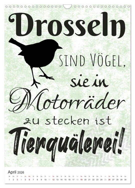 Produktbild: Coole Biker-Spr&uuml;che (Wandkalender 2026 DIN A3 hoch), CALVENDO Monatskalender