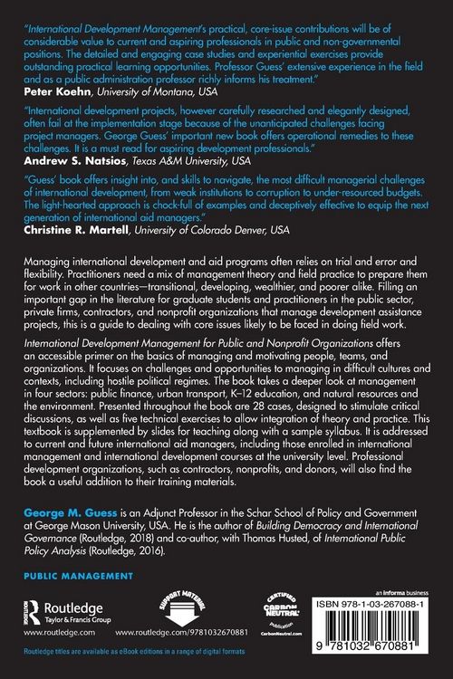 Produktbild: International Development Management for Public and Nonprofit Organizations