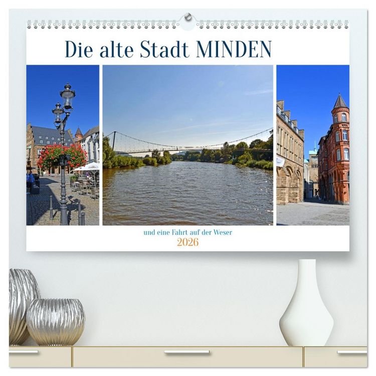 Produktbild: Die alte Stadt MINDEN (hochwertiger Premium Wandkalender 2026 DIN A2 quer), Kunstdruck in Hochglanz