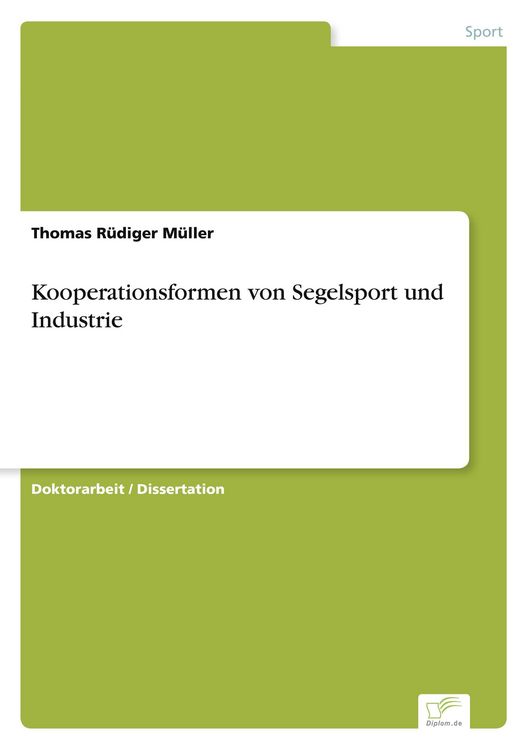 Produktbild: Kooperationsformen von Segelsport und Industrie